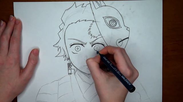 How to draw TANJIRO KAMADO | DEMON SLAYER | Как нарисовать ТАНДЖИРО КАМАДО