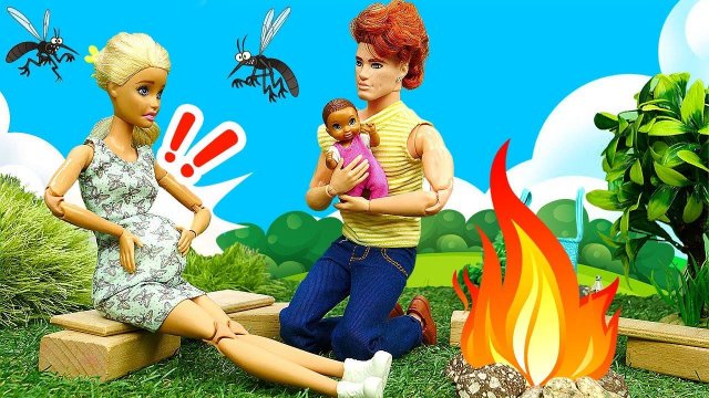 Беременная Барби и Кен отдыхают на природе Видео куклы Барби для девочек