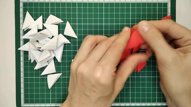 Варианты соединения треугольных модулей оригами