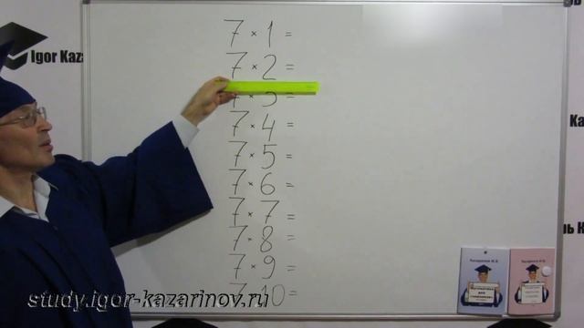Учим таблицу умножения на 7, тренируем до полного усвоения с учителем. Просто, быстро, легко, весел