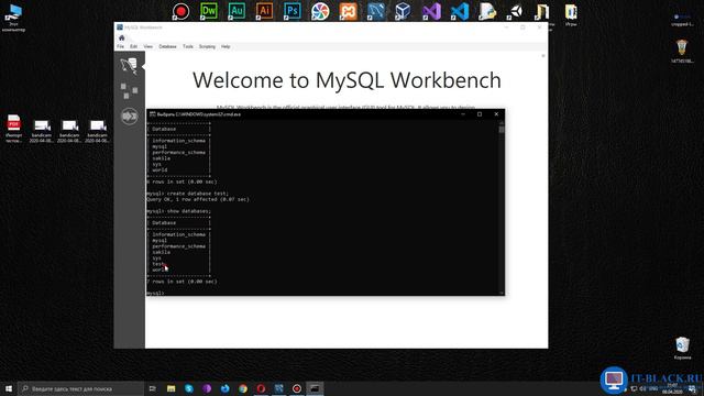 Создание базы данных в программе MySQL Workbench.