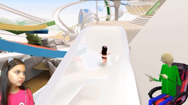 БАЛДИ в АКВАПАРКЕ в РОБЛОКС! BALDI в Реальной Жизни Roblox Robloxian Waterpark Валеришка Для детей