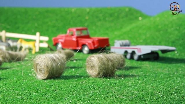 Мультик про Машинки. Синий и зелёный трактор, Маша и Медведь. МанкиМульт