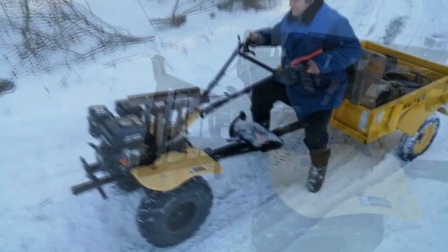 Испытания КОЛЕС зимой, на мотоблок!