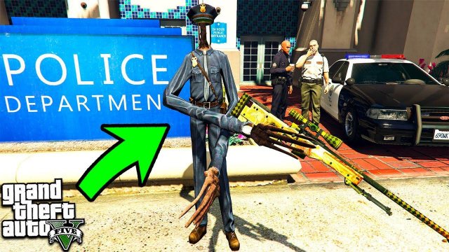 СИРЕНОГОЛОВЫЙ СТАЛ ПОЛИЦЕЙСКИМ В ГТА 5 МОДЫ!  SIREN HEADОБЗОР МОДА В GTA 5! ИГРЫ ГТА ВИДЕО MODS