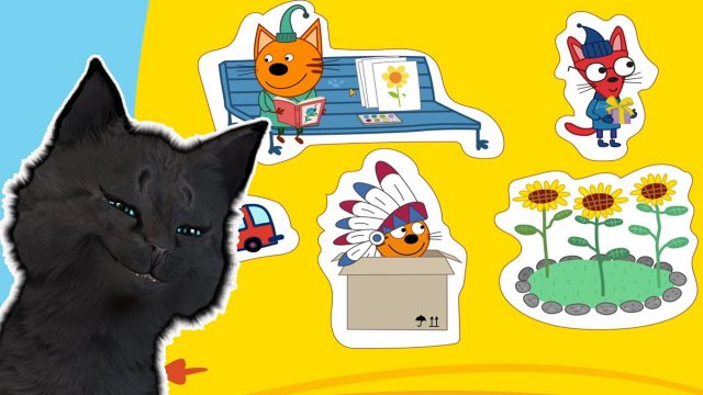 ДЕНЬ С ТРЕМЯ КОТАМИ НАПОЛНЯЕМ АЛЬБОМ БОЛЬШАЯ СКАМЕЙКА В ПАРК ИГРА С ГОВОРЯЩИМ СУПЕР КОТОМ (ТРИ КОТА)