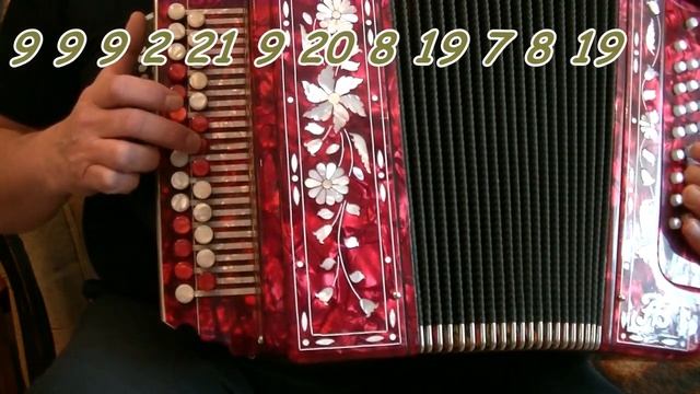 Калины куст - видеоразбор (с цифрами) на гармони.
