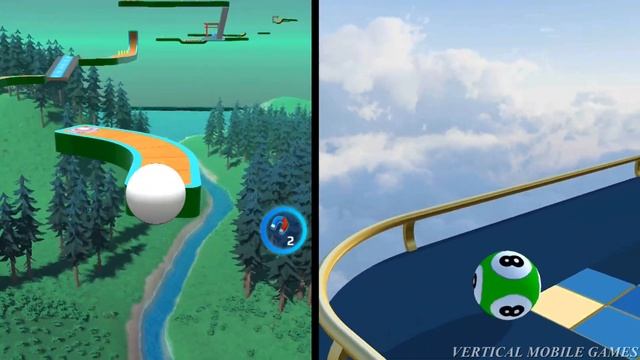 Sky Rolling Balls vs Rolling Doubles - Smart Balls Funny Race