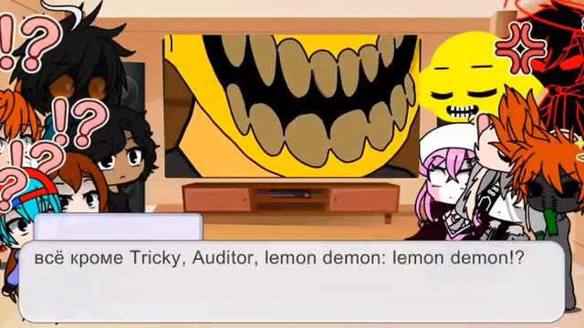 Fnf(+Auditor) react to "Tricky vs evil boyfriend" and "Auditor vs lemon demon"