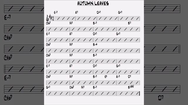 Autumn Leaves backing track in Bm