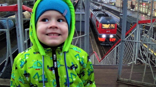 Макс смотрит поезда - Видео для детей про поезда