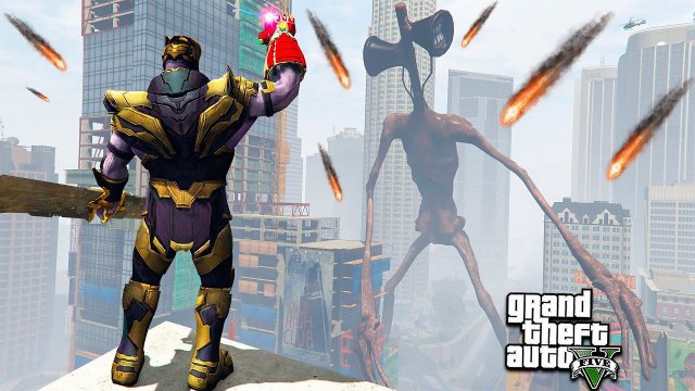 ТАНОС ПРОТИВ ОГРОМНОГО СИРЕНОГОЛОВОГО В ГТА 5 МОДЫ! THANOS SIREN HEAD ОБЗОР МОДА В GTA 5! ВИДЕО MODS