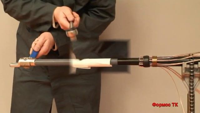 Монтаж концевой кабельной муфты 35 кВ