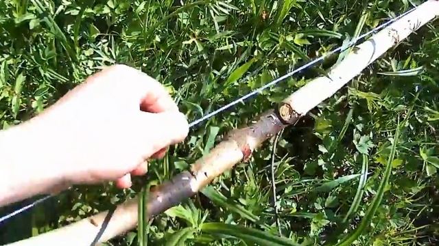Самый простой лук со стрелой из березы