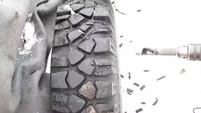 Нарезка протектора дрелью