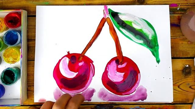 Рисуем красками ФРУКТЫ и АРБУЗ - РыбаКит папа рисует