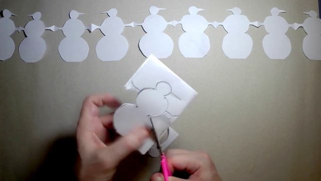 ⛄ Новогодняя ГИРЛЯНДА ИЗ СНЕГОВИКОВ из бумаги А4 своими руками