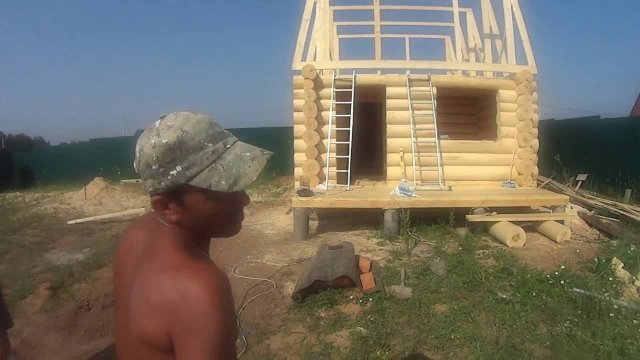 Делаем мансарду на бане # ЧУДНАЯ Мансардная крыша