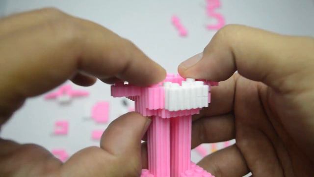 Menyusun Merakit Nanoblock Lego Mini Pink Panther | How To Build Mini Lego Nanoblock Pink Panther