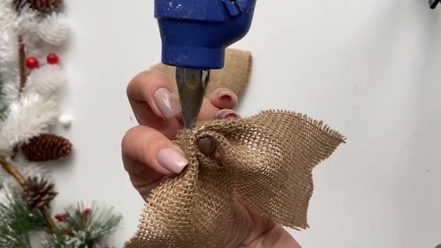 DIY Бант из мешковины НОВОГОДНИЙ ДЕКОР рождественское украшение