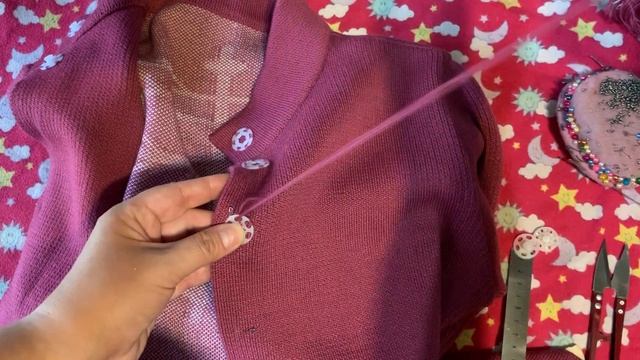 Как пришить кнопки на трикотажное изделие.