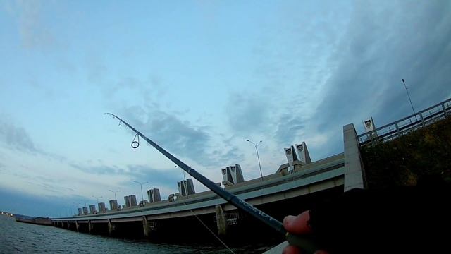 Судак на каждом забросе! Джиг! Ловля с пропускника на дамбе Финского залива!