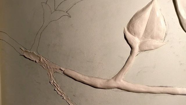 БАРЕЛЬЕФ ЦВЕТЫ (мастер класс)на стене своими руками