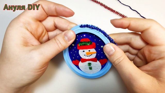 Новогодняя Елочная игрушка Поделка из вторсырья в школу садик своими руками пошаговый МК