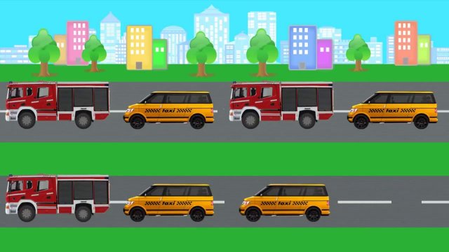 Пожарная машина и Такси. Машинки Развивающие мультики для малышей