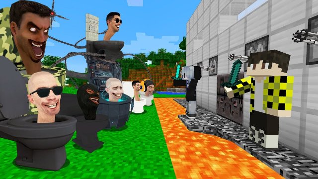 ЗАЩИЩЁННАЯ БАЗА НАЙСИКА против ВСЕХ СКИБИДИ ТУАЛЕТОВ в майнкрафт ! SKIBIDI TOILET ALL BOSSES ARMY