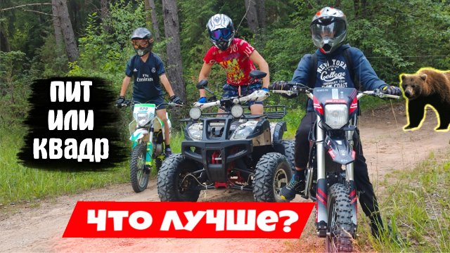 ЧТО ЕДЕТ ЛУЧШЕ ПИТБАЙК или КВАДРОЦИКЛ? ДАЛЬНЯЯ ПОЕЗДКА! МЫ ВСТРЕТИЛИ МЕДВЕДЯ?