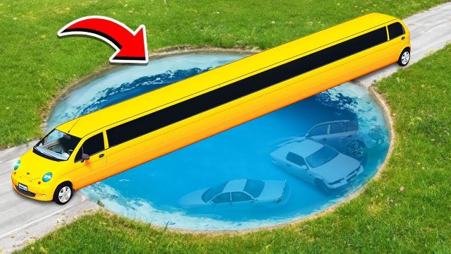 ПРОЕХАЛ ГЛУБОКУЮ ЯМУ С ВОДОЙ НА САМОМ ДЛИННОМ ЛИМУЗИНЕ ДЭУ МАТИЗ ГТА 5 МОДЫ РАЙЛЮХА