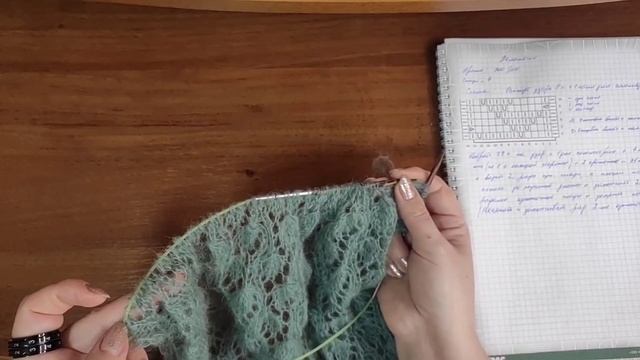 Необыкновенно красивый ажурный палантин спицами/ Ажурный узор "ягодки"