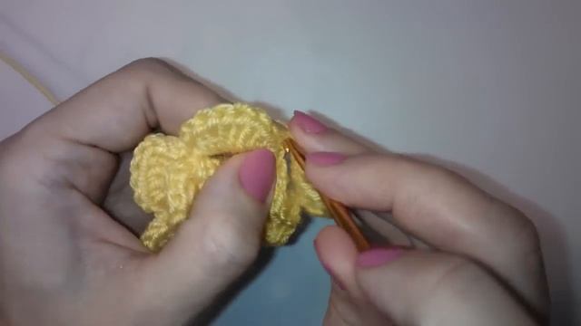 Объемный легкий цветок крючком Crochet flower
