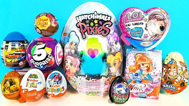 СЮРПРИЗ MIX! Hatchimals Pixies, Winx Club, Куклы LOL, Тролли, Машинки Welly Unboxing Kinder Surprise