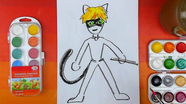 Как нарисовать Супер-кота из Леди Баг - рисуем с РыбаКит