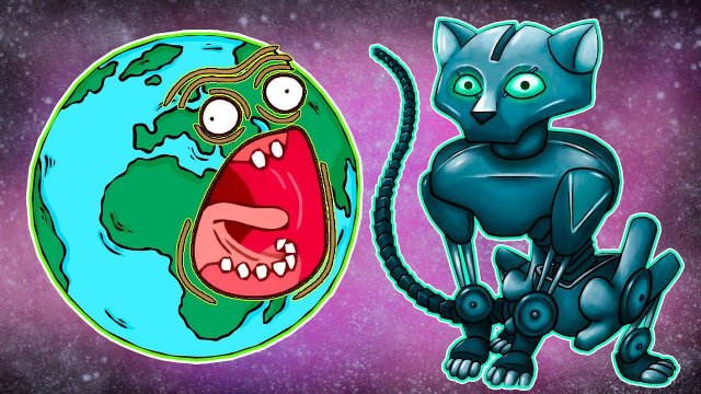 КОТИК РОБОТ съел город. ИГРА Tasty Planet Forever №1 на Хвостик ТВ