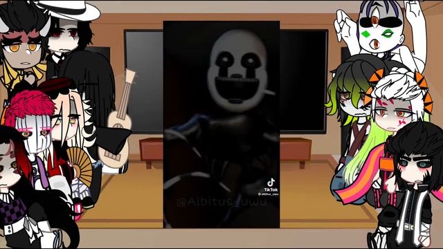 Upper moons + Muzan react to fnaf ||original||