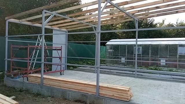 Гараж из профнастила своими руками.