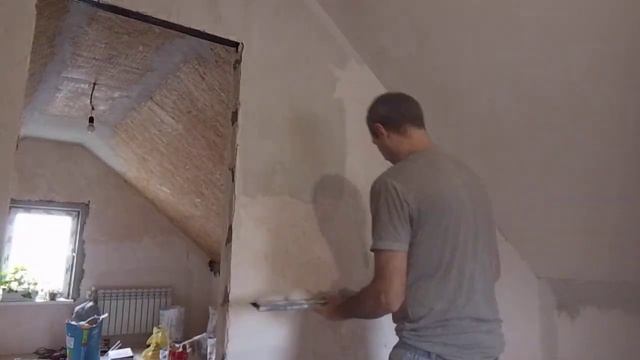 Шпаклевка правилом первый слой. Быстрое и ровное нанесение.