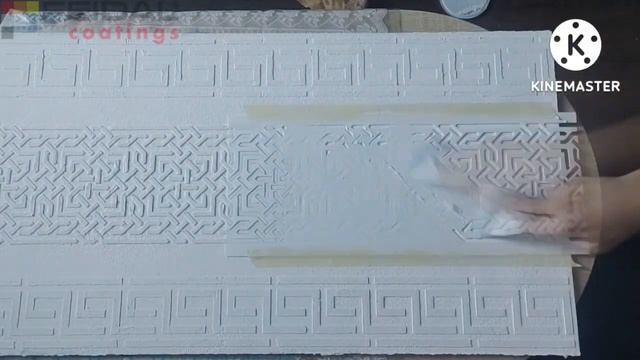 Финишная шпаклевка! Узоры в скандинавском стиле с помощью трафарета!