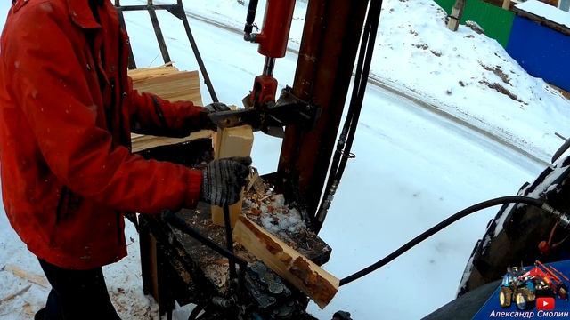 Дровокол гидравлический, вертикальный(первые испытания)ВЛОГ