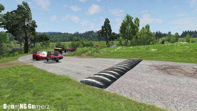 Тачки против огромных лежачих полицейских #1