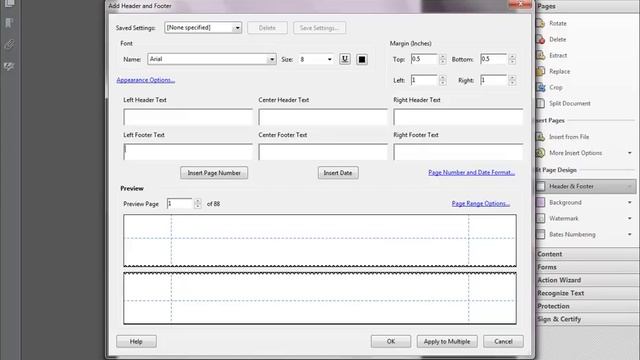 Как в акробате добавить нумерацию страниц
