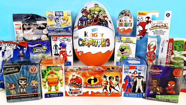 СУПЕРГЕРОИ Mix! СЮРПРИЗЫ игрушки МСТИТЕЛИ, Marvel, DC, Леди Баг, LEGO, Kinder Surprise eggs unboxing