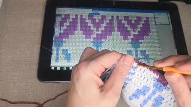 Мозаичное вязание крючком. Вяжем крючком узор в мозаичной технике.  Ленивый жаккард крючком