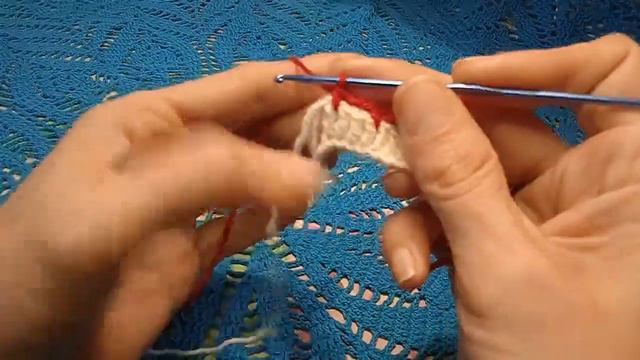 Двухсторонний ,цветной узор крючком.