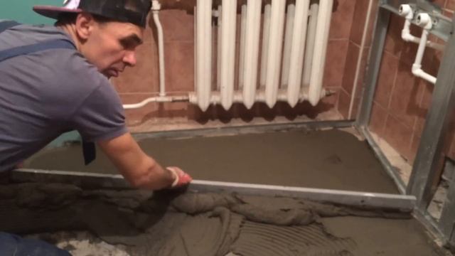 Быстрое выравнивание пола без маяков за 30 минут. Подготовка под плитку