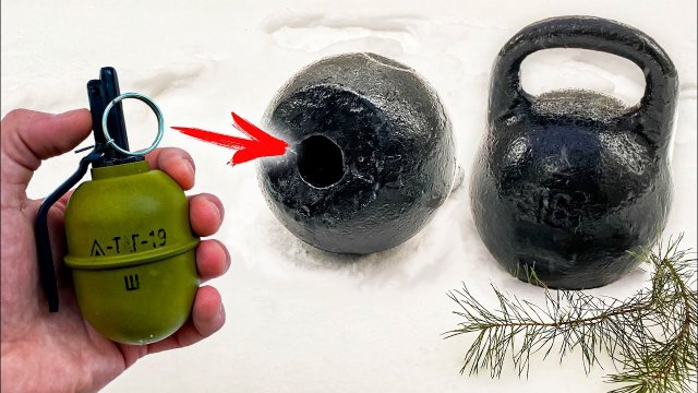 ✅ БОЛЬШАЯ ПЕТАРДА + ГИРЯ 16 КГ ? ТОП 15 ПЕТАРД ВНУТИРИ ГИРИ ? ВЫДЕРЖИТ ЛИ ГИРЯ НАТИСК МОЩНОЙ ПЕТАРДЫ