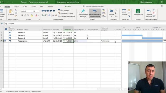 Автоматическое определение длительности задач в MS Project Pro